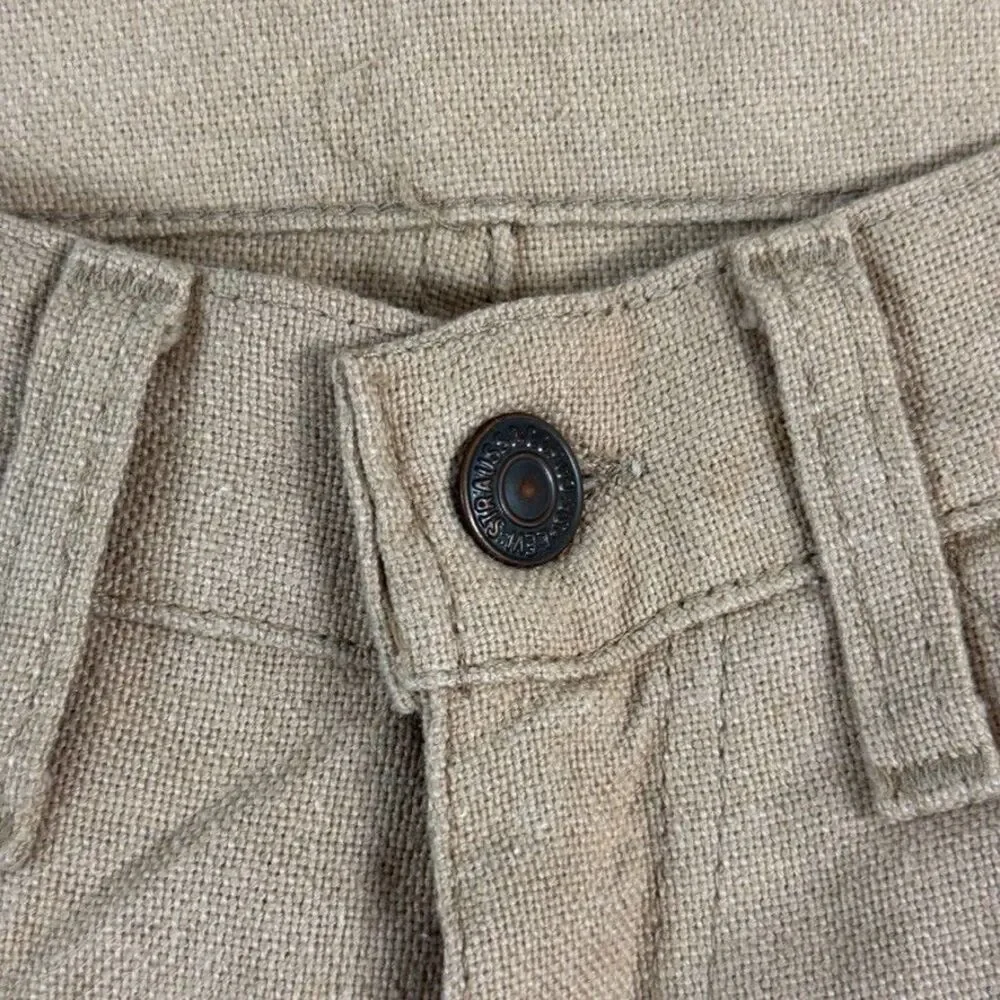 Vtg Levis Pants Mens 28x30 Beige Bootcut Big E Sta-Prest Made in USA 1970s